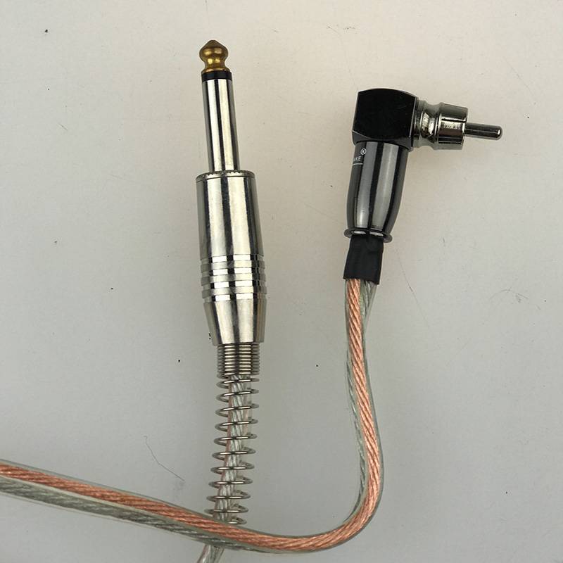 Silicone Gold/Clear RCA Cord - Right Angle