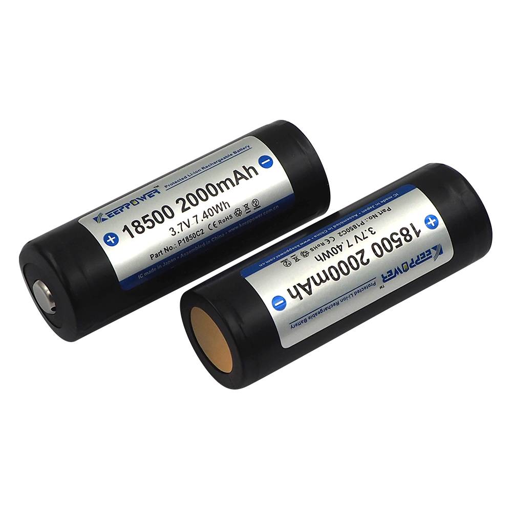 18500-2000mAh Lithium Battery - 2 Packs