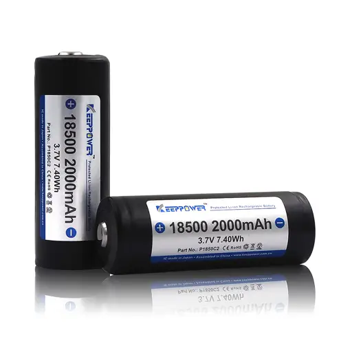 18500-2000mAh Lithium Battery - 2 Packs