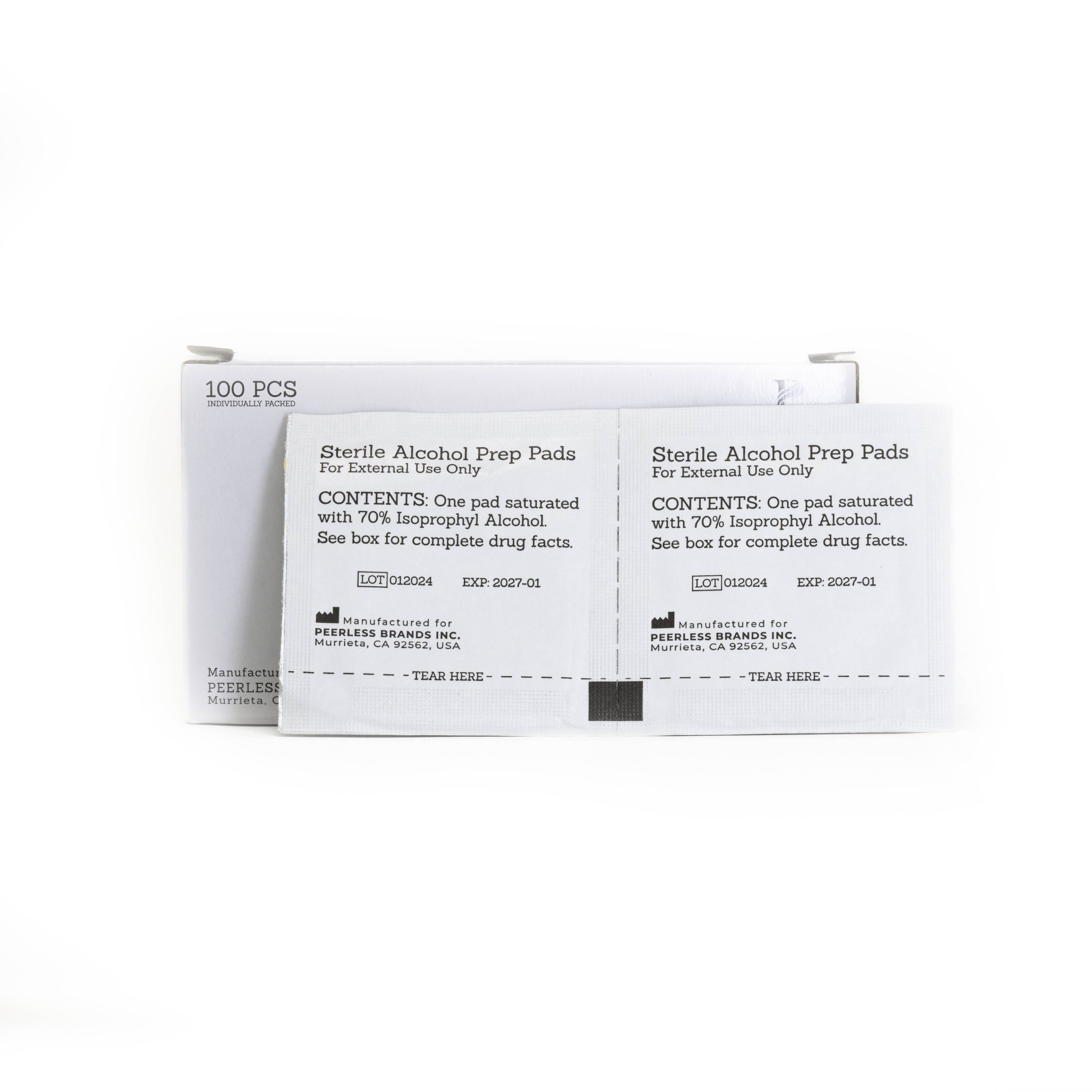 Alcohol prep pad used on skin before a tattoo procedure