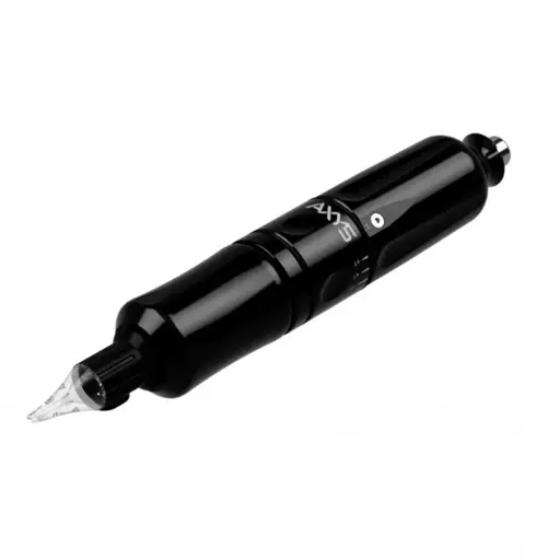 Axys Valhalla rotary tattoo machine in black with 1-inch grip and adjustable stroke